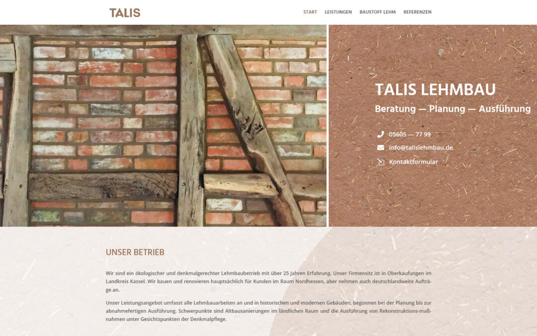 Webdesign für Talis Lehmbau GmbH